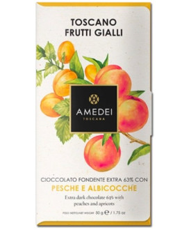 Amedei Toscano Blond, dark chocolate bars with apricot and peach - Online shop best price italian bar Amedei
