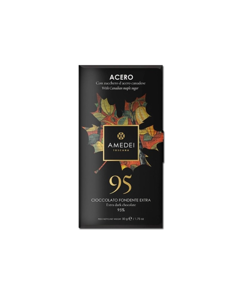 Amedei dark chocolate with maple sugar chocolate bars 95% cocoa - Online shop dark italian bar Amedei Tuscany
