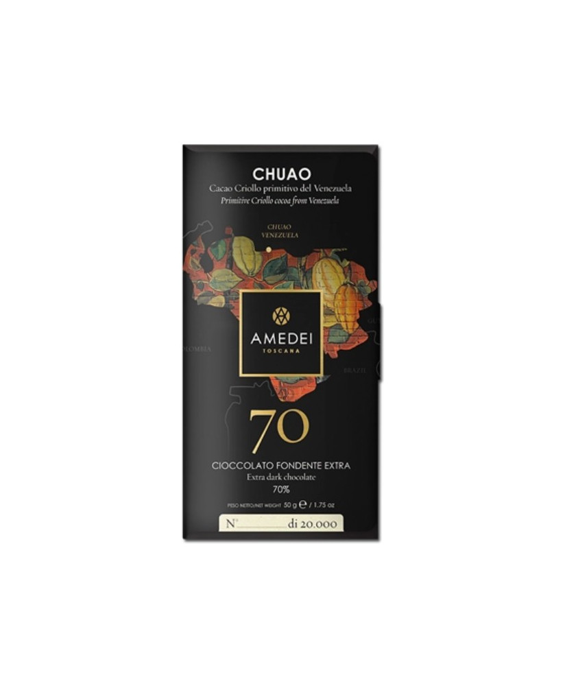 Vendita online tavolette di cioccolato Amedei Tuscany. Shop on line tavolette Amedei CHUAO, FONDENTE EXTRA 70% , cioccolato TOSC