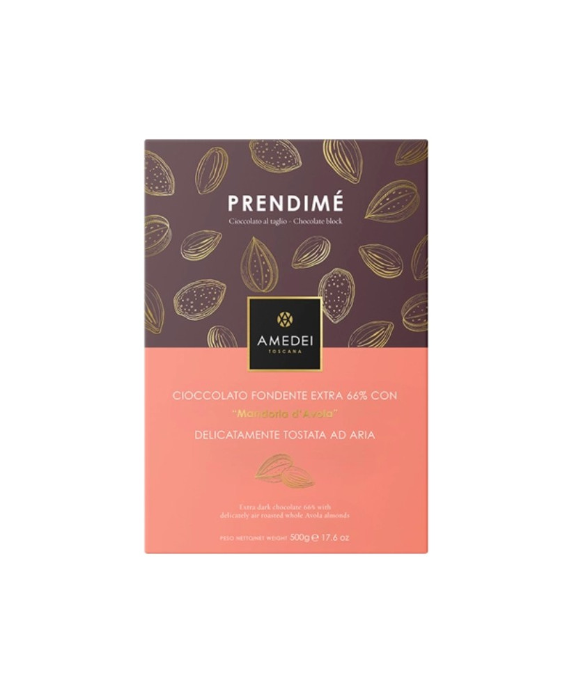Vendita online Prendimè Amedei Tuscany. Shop on line tavolette di cioccolato fondente extra con Mandorle intere Varietà Avola. M