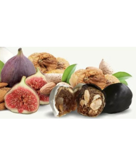 Sgambelluri - Fig With Almonds Covered with Dark Chocolate - 250g