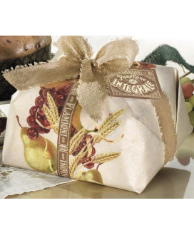 Online sales panettone Flamigni integral with candied pear and raisins of Corinth, hand-wrapped. Shop online homemade panettone 