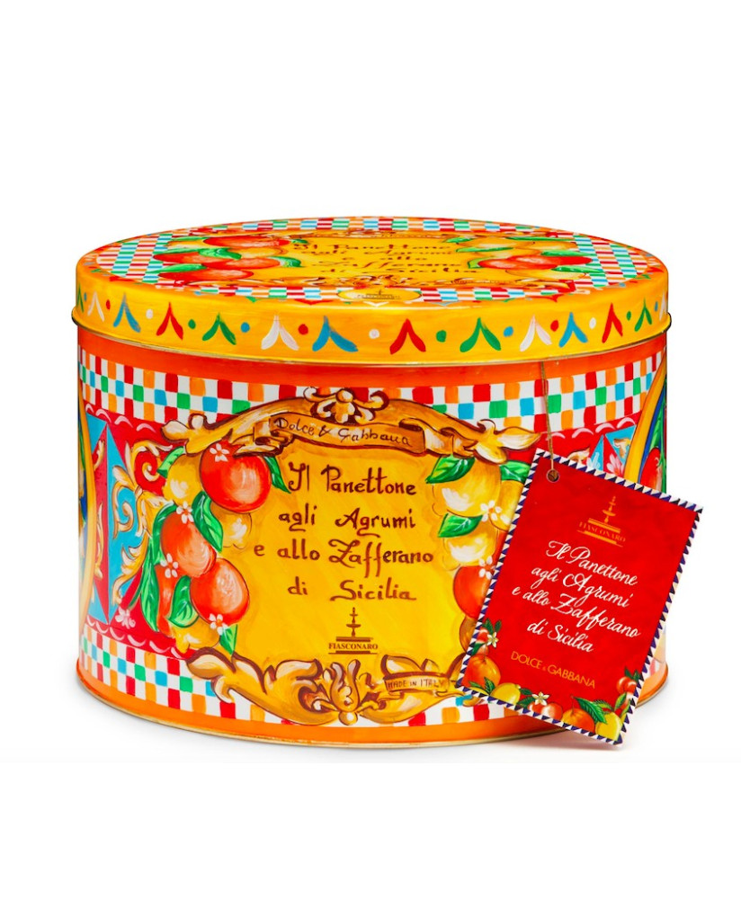 (3 PANETTONI X 500g) Fiasconaro - Dolce & Gabbana - Panettone Candied Citrus and Saffron - Limited Edition