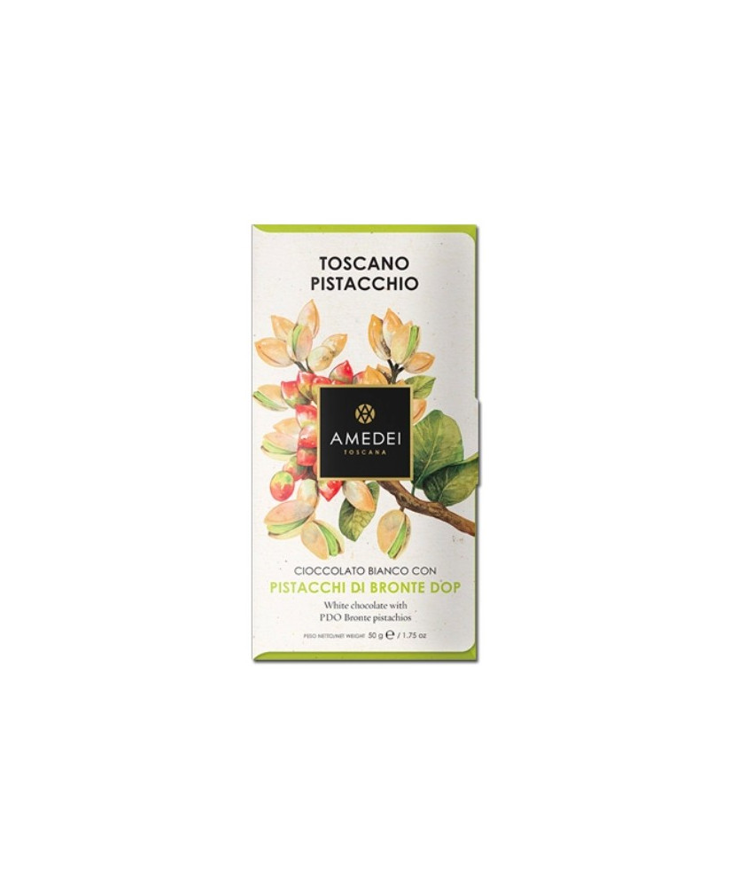 Vendita online tavolette di cioccolato Amedei Tuscany. Shop on line tavolette Amedei al latte bianco con pistacchi, cioccolato b