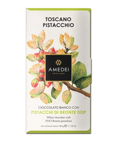 Amedei - White Chocolate with Pistachios - 50g