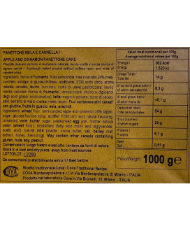 Cova - Panettone con Gocce di Cioccolato Fondente - 1000g