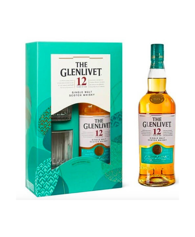 Glenlivet - Double Oak Single Malt Scotch Whisky  - 12 years - Gift Box with Glasses - 70cl