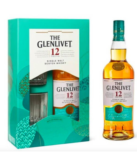 The Glenlivet - Double Oak Single Malt Scotch Whisky - 12 anni - Astucciato con Bicchiere - 70cl