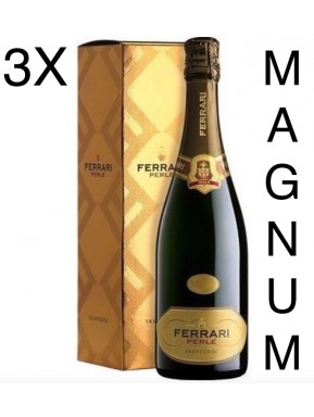 (3 BOTTLES) Ferrari - Perlè 2017 - Trento DOC - Magnum - Gift Box - 150cl