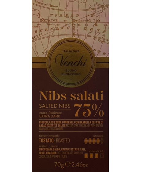 Venchi - Tavoletta Nibs Salati - 70g Venchi - Tavoletta Nibs Salati - 70g