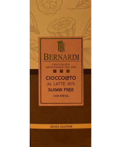 Bernardi - Tavoletta al latte - Senza Zucchero - 45g Bernardi - Tavoletta al latte - Senza Zucchero - 45g