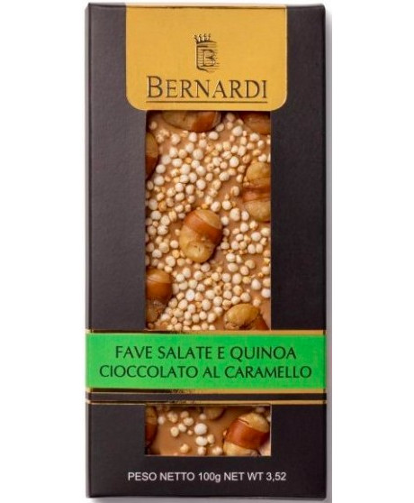 Bernardi - Tavoletta Fave Salate e Quinoa - Cioccolato al Caramello - 100g Bernardi - Tavoletta Fave Salate e Quinoa - Cioccolato al Caramello - 100g
