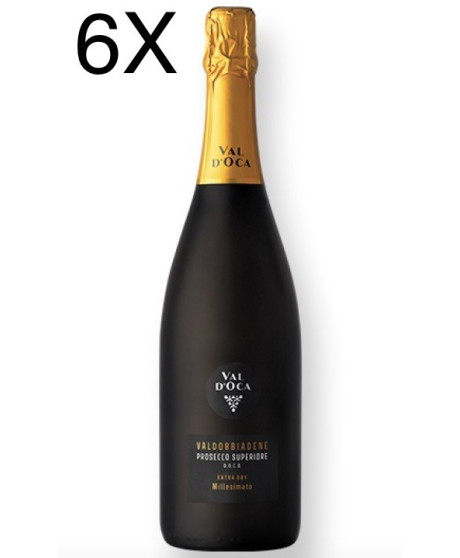 (6 BOTTLES) Val d'Oca - Extra Dry - Prosecco Superiore Millesimato 2022 - DOCG - 75cl