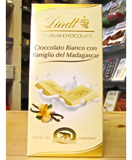 Vendita online tavolette di cioccolato Lindt & Sprüngli linea Orso di cioccolato bianco con vaniglia del Madagascar. Shop on lin