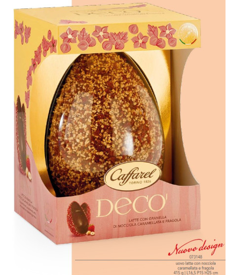 Caffarel - DECO - Milk with Strawberries and Hazelnuts Grains - 370g