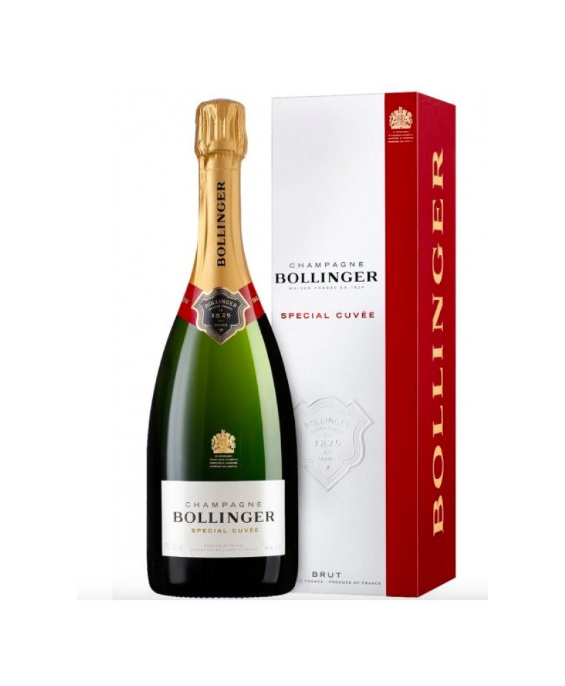 Online sales Bollinger Special Cuvée in gift box. Shop online Bollinger champagne of James Bond, Winston Churchill and Queen Eli