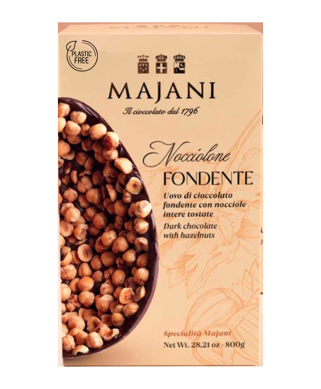 Majani - Nocciolone - Dark Chocolate with whole Hazelnuts - 400g