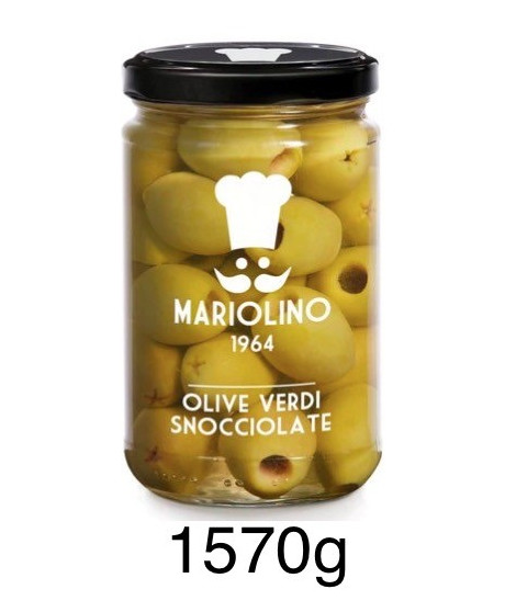 Mariolino - I GRANDI - Olive verdi Snocciolate - 1570g