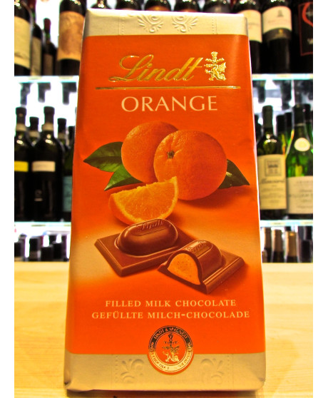 Vendita online tavolette di cioccolato Lindt & Sprüngli al latte ripieno di arancia. Shop on line tavolette di cioccolato Lindt 