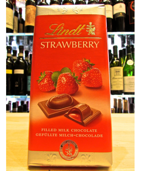 Vendita online tavolette di cioccolato Lindt & Sprüngli al latte ripieno di fragole. Shop on line tavolette di cioccolato Lindt 