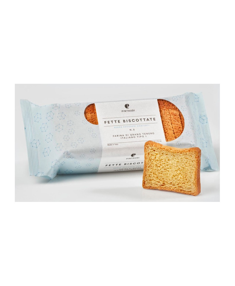 Pintaudi - Fette Biscottate n. 3 - Senza zuccheri aggiunti con farina di grano tipo 1 - 200g