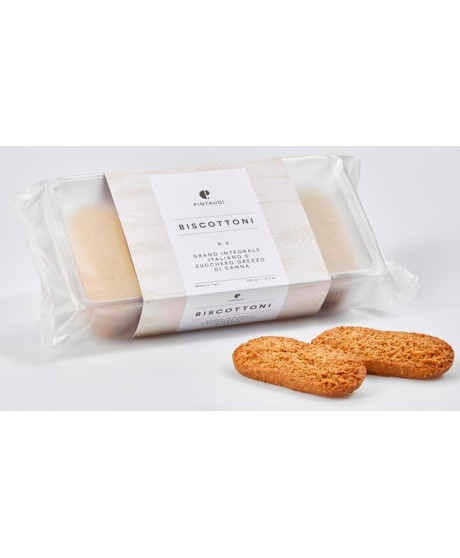Pintaudi - Biscottoni n. 3 - Grano integrale italiano e zucchero grezzo di canna - 240g Pintaudi - Biscottoni n. 3 - Grano integrale italiano e zucchero grezzo di canna - 240g