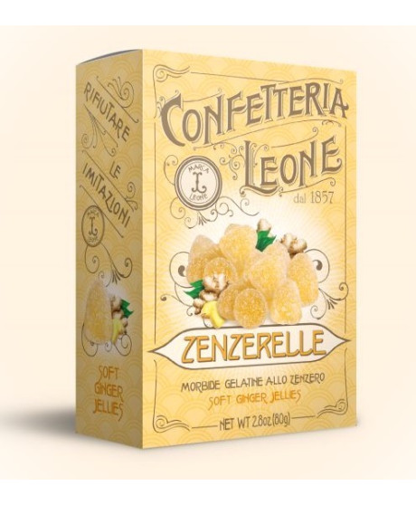 Pastiglie Leone - Zenzerelle - Gelatine allo zenzero - 80g Pastiglie Leone - Zenzerelle - Gelatine allo zenzero - 80g