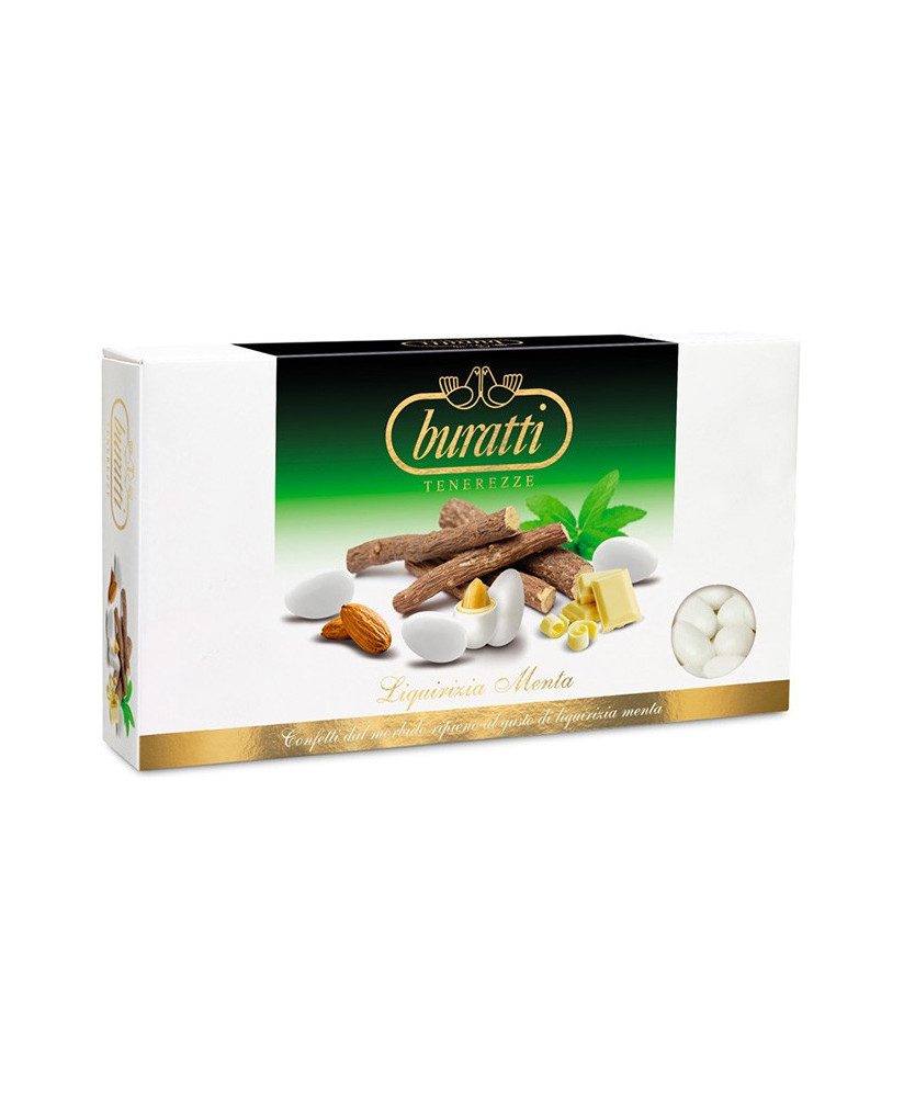 Buratti Italian Sugared Almonds Tenerezze online sales. Buy online assorted dragees Mint and Licorice taste