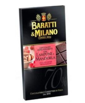 Shop online extra dark chocolate bars Baratti & Milano with raspberry. Shop online chocolate bars Piedmont Baratti