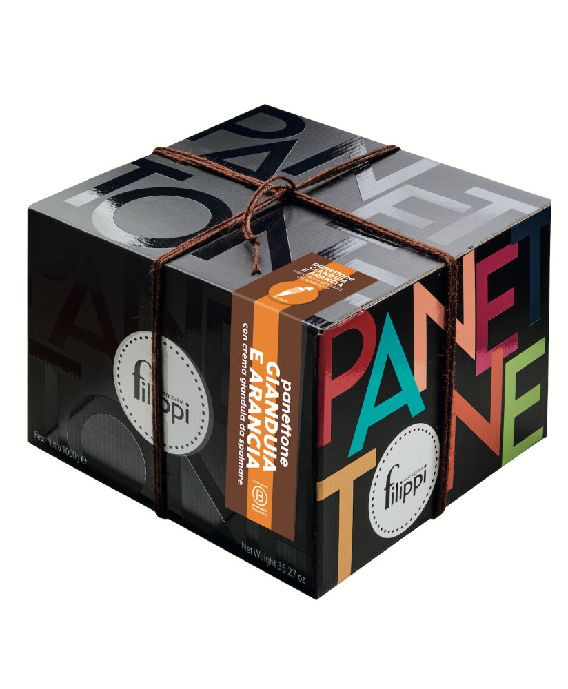 Filippi - Panettone al Gianduia con crema al gianduia da spalmare - 1000g 