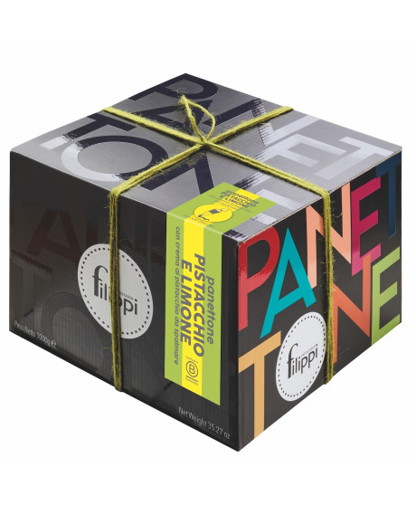 Filippi - Panettone al Pistacchio e Limone con crema al pistacchio da spalmare - 1000g