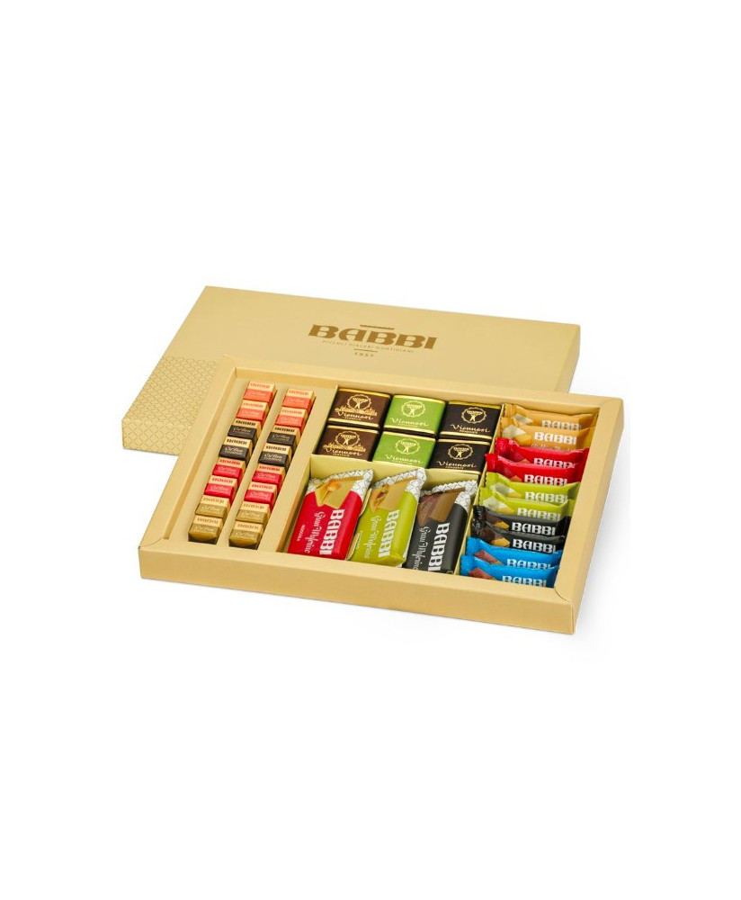 Vendita online scatola regalo assortimento Wafers Babbi Viennesi e Bon Bon. Shop on line New Collection Babbi. Miglior prezzo on