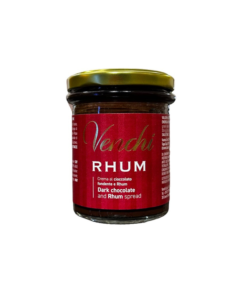 VENDITA ONLINE CREME SPALMABILI VENCHI DI CIOCCOLATO FONDENTE AL RHUM. MIGLIOR PREZZO ONLINE PRODOTTI DA COLAZIONE DI QUALITA'.