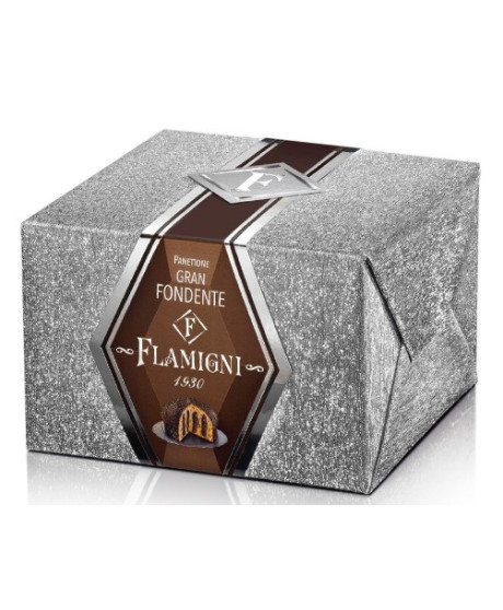 Vendita online panettone Flamigni Gran Fondente, con gocce e farcitura di crema al cioccolato fondente. Shop on-line panettoni a Vendita online panettone Flamigni Gran Fondente, con gocce e farcitura di crema al cioccolato fondente. Shop on-line panettoni a