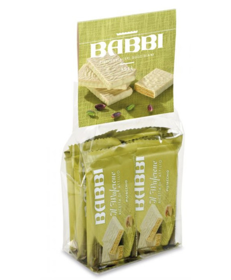 Babbi - Waferone Attilio - Bag Dolci Pensieri - Pistachio - 8 pieces - 180g