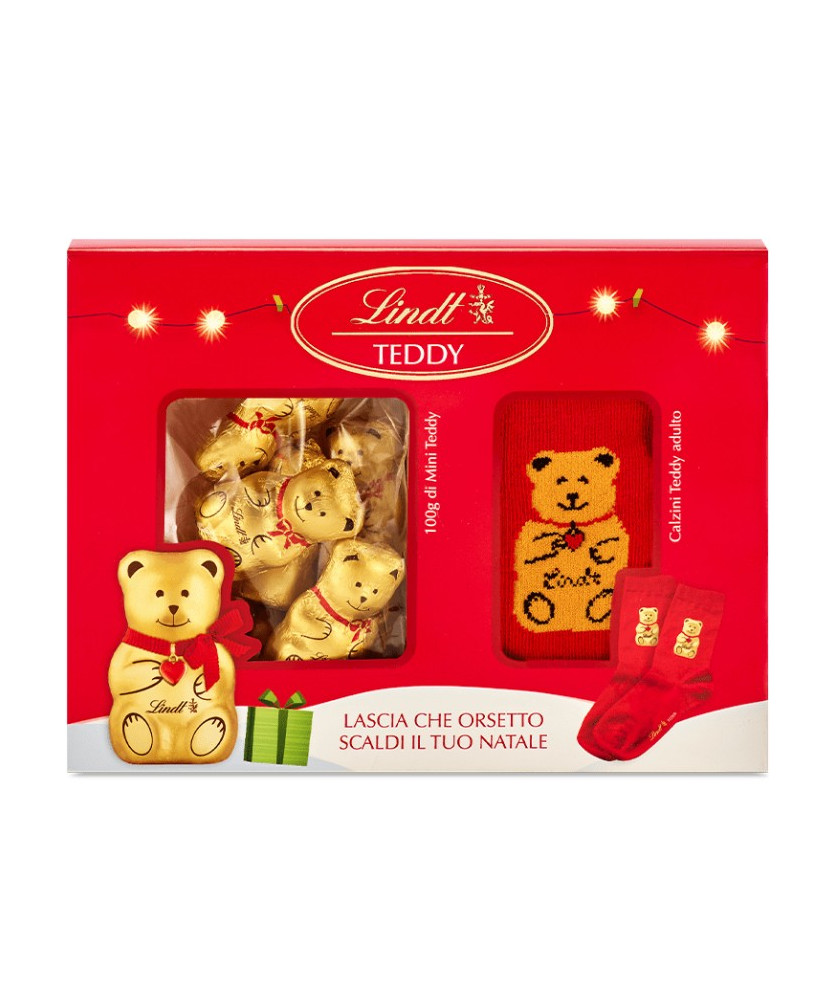 Lindt - Box of Teddy Socks - 100g | orso101.com