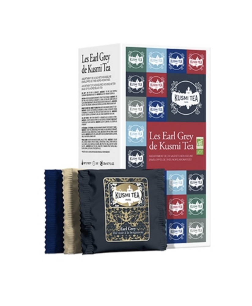 Shop online earl grey assortment. Les earl grey Kusmi Tea in sachets. Tea French purifying quality teas. shop Kusmi