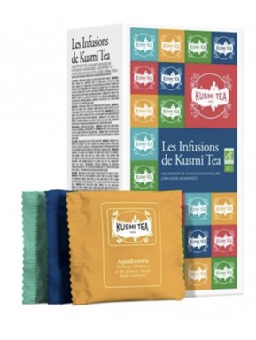 Kusmi - Cofanetto Kusmi Tea Herbal Teas bio Tisane biologiche, tiglio, ibisco, rooibos - 24 bustine - 48g