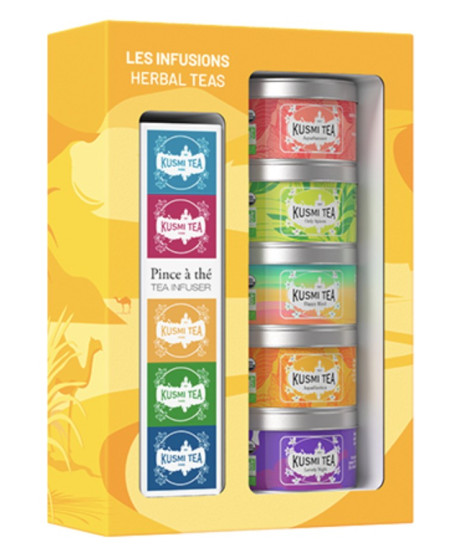 KUSMI TEA - HERBAL TEA ASSORTMENT - ORGANIC - WITH INFUSER -5 X 20G