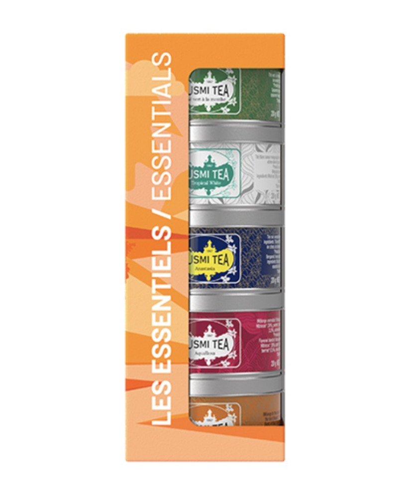 KUSMI TEA - THE ESSENTIALS TEAS ASSORTMENT - WITH INFUSER 5 X 25G