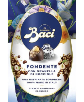Vendita online Uova dei Baci Perugina di cioccolato fondente extra e granella di nocciole con raffinate sorprese e 4 baci all'in