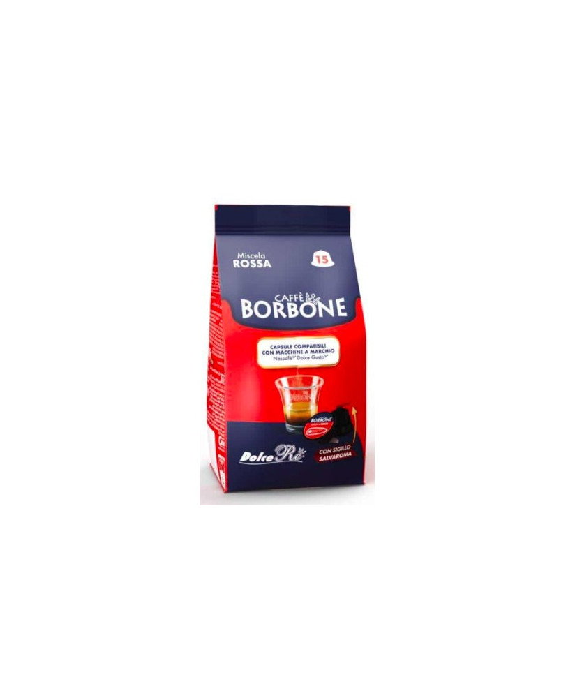 Caffè Borbone - 15 Capsule Miscela ROSSA - Compatibili con macchine "Nescafè", "Dolce Gusto"