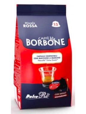 Caffè Borbone - 15 Capsules RED Blend - Compatible with "Nescafè", "Dolce Gusto" machines
