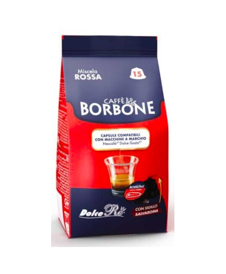 Caffè Borbone - 15 Capsule Miscela ROSSA - Compatibili con macchine "Nescafè", "Dolce Gusto"