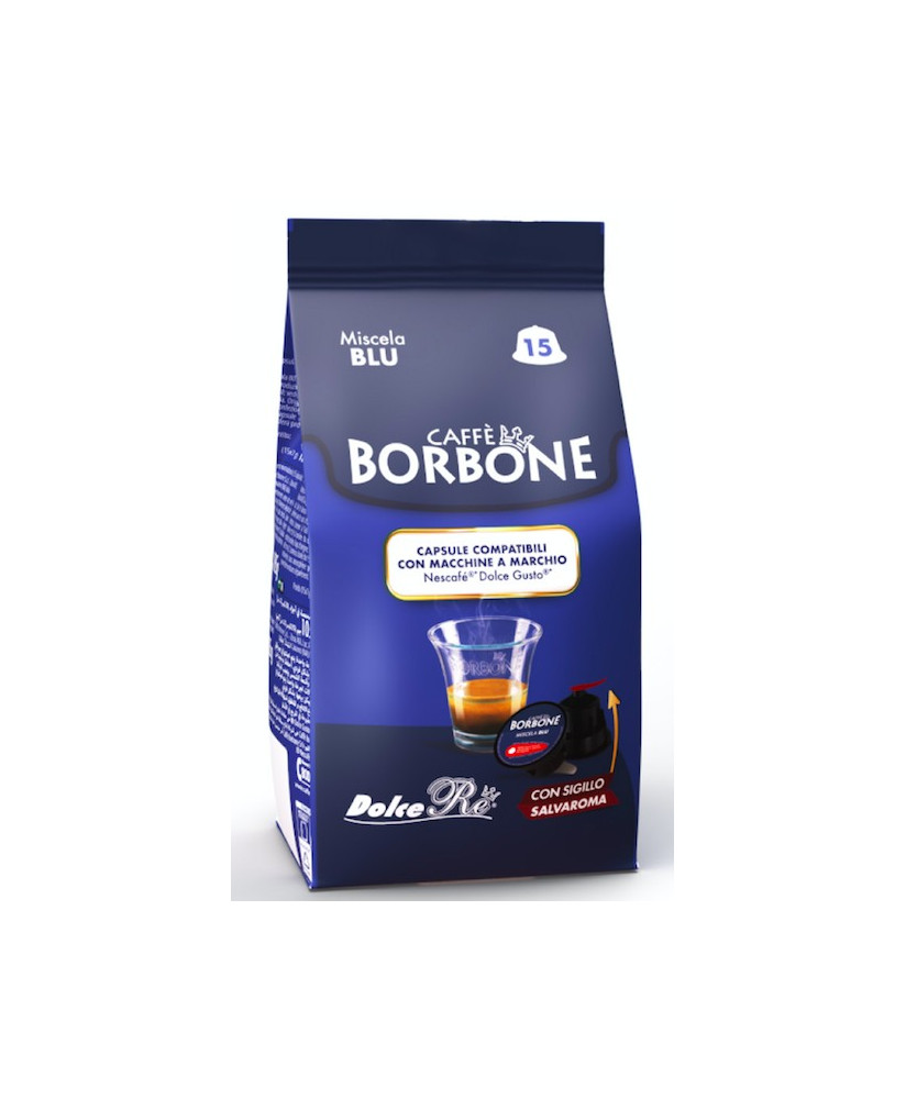 Caffè Borbone - 15 Capsule Miscela BLU - Compatibili con macchine "Nescafè", "Dolce Gusto"