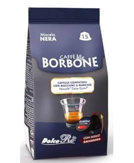 Caffè Borbone - 15 Capsules BLACK Blend - Compatible with "Nescafè", "Dolce Gusto" machines