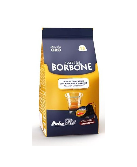 Caffè Borbone - 15 Capsule Miscela ORO - Compatibili con macchine "Nescafè", "Dolce Gusto" Caffè Borbone - 15 Capsule Miscela ORO - Compatibili con macchine "Nescafè", "Dolce Gusto"