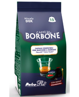 Caffè Borbone - 15 Capsule Miscela DEK - Compatibili con macchine "Nescafè", "Dolce Gusto"