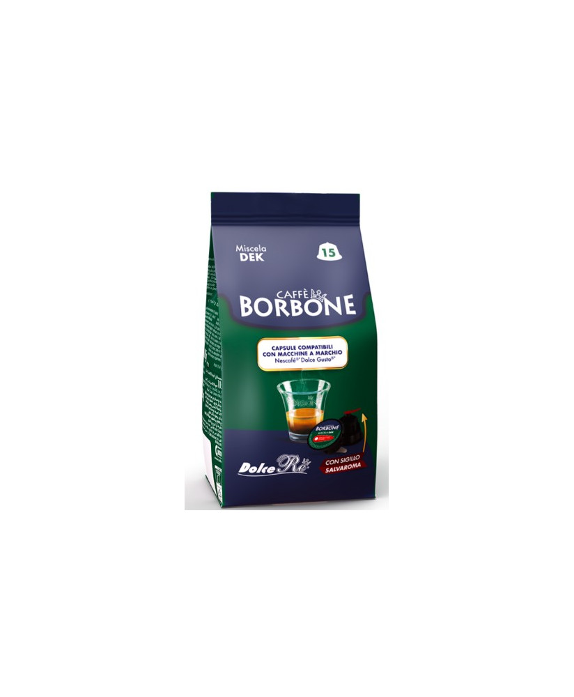 Caffè Borbone - 15 Capsule Miscela DEK - Compatibili con macchine "Nescafè", "Dolce Gusto"