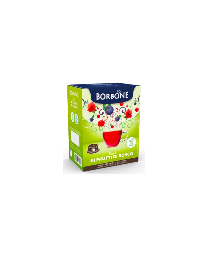 Caffè Borbone - 16 Capsule - Tisana ai Frutti di Bosco - Compatibili con macchine a marchio Lavazza  "A Modo Mio"